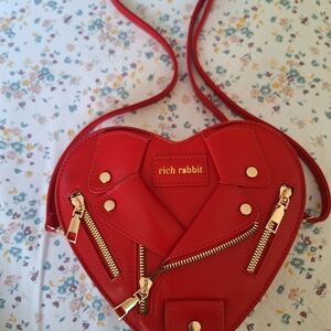 Rich Rabbit Red Heart Crossbody Bag
